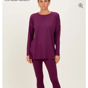 Women's Maternity PinkBlush Plum Set (Top and Leggings)